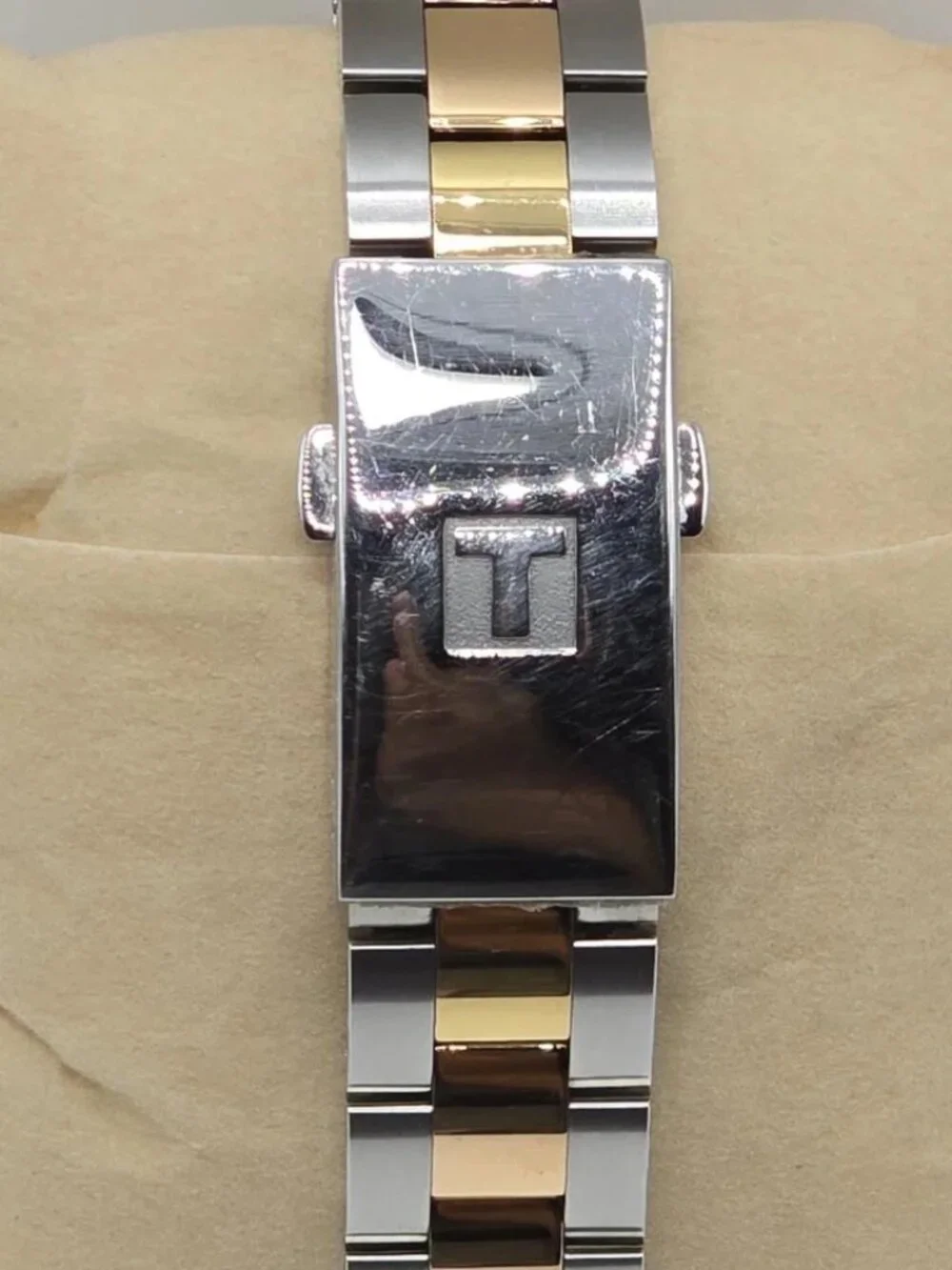 Tissot PR100 Diamond 36mm Two Tone MOP Dial Womens Watch Swiss Quartz